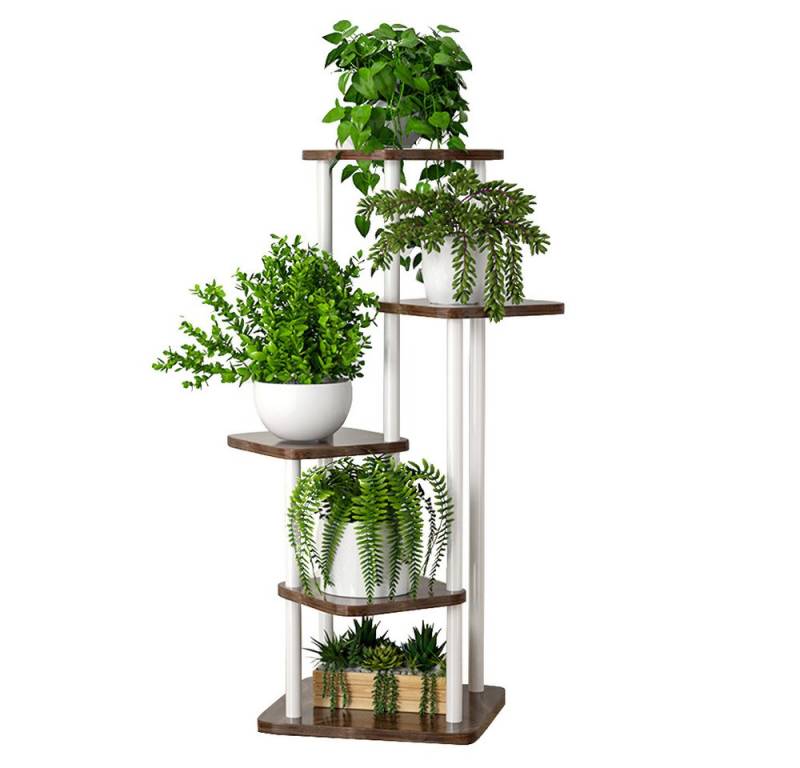 NUODWELL Pflanzentreppe 5 Etagen Blumenständer Pflanzenständer, Blumentreppe Balkon Deko, Stabil & platzsparend,Wohnzimmer Blumentopf Zimmerpflanzen Pflanztisch von NUODWELL