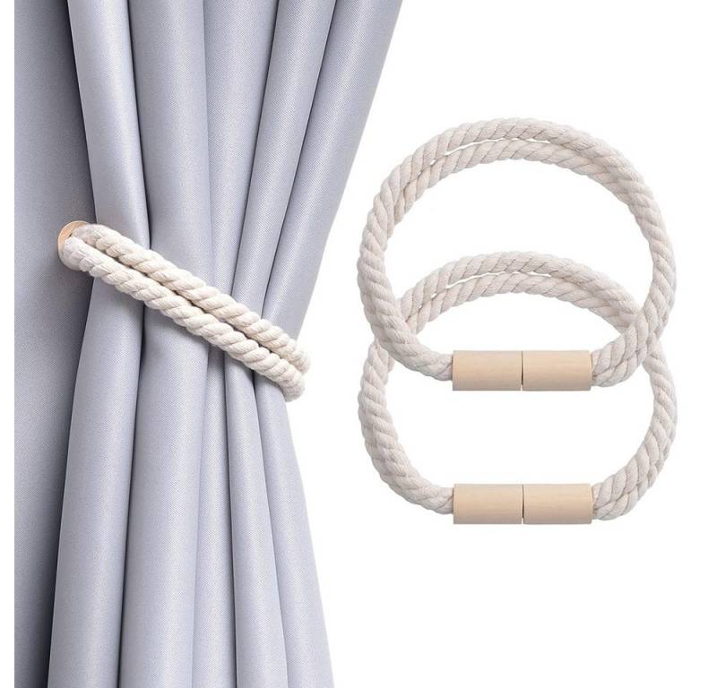 NUODWELL Raffhalter 2 Stück Magnetische Vorhang Raffhalter, gewebtes Seil Vorhanghalter, Boho, Vorhanghalter für Zuhause und Büro, Fenstervorhänge von NUODWELL
