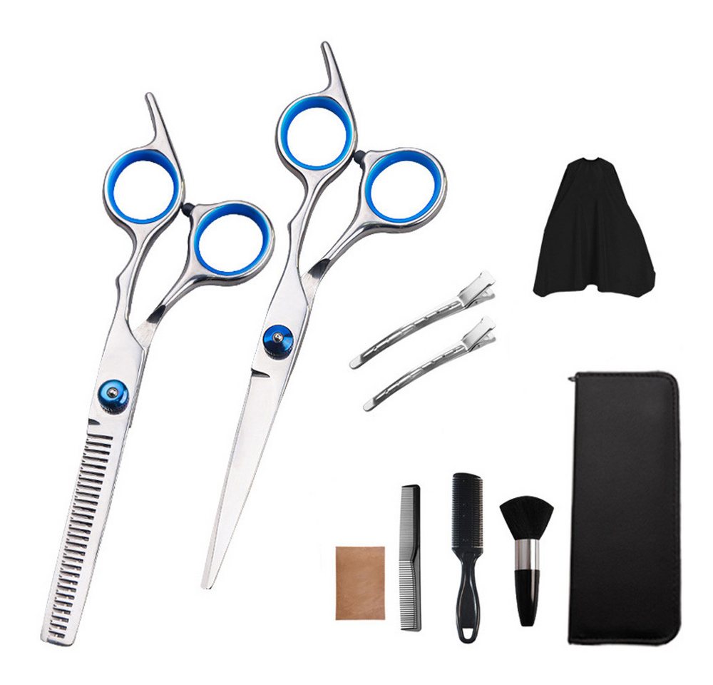 NUODWELL Scheren-Set Haarschere Friseurschere Set, Professionelle Scharfe Effilierschere, (9-tlg) von NUODWELL