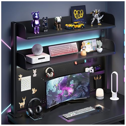 NUODWELL Schreibtisch-Organizer-Regal zum Anklemmen, verstellbares Bücherregal für die Arbeitsplatte, Computer-Desktop-Bücherregal mit Aufbewahrungsregalen und Stecktafel für Büro-Sichtschutz und von NUODWELL