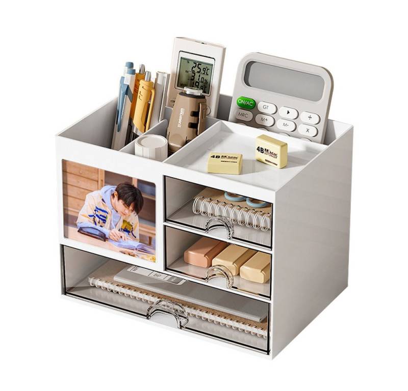 NUODWELL Schreibtisch Schreibtisch Organizer mit 3 Schubladen, Stifthalter mit hohes Volumen von NUODWELL