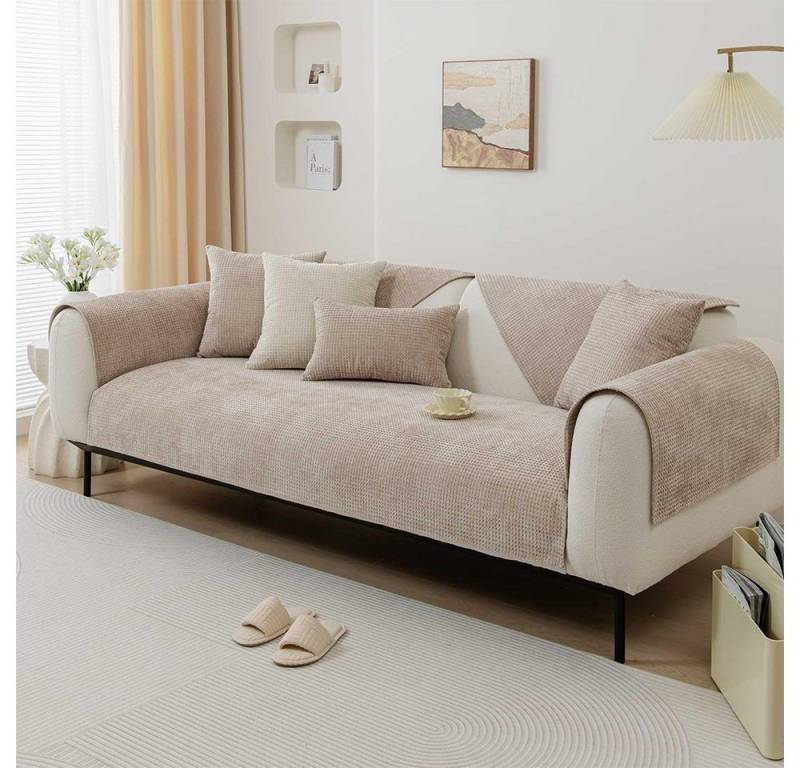 NUODWELL Sofabezug Chenille-Sofabezug für 1/2/3/4 Sitze/L-förmiger Universal-Sofabezug von NUODWELL