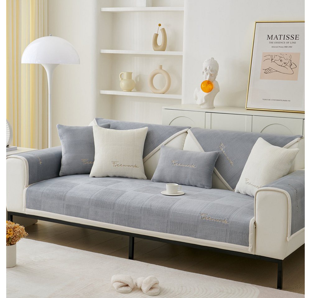 NUODWELL Sofahusse Sofabezug, sofaschoner rutschfest L Form Sofaüberwurf 1/2/3/4 sitzer von NUODWELL