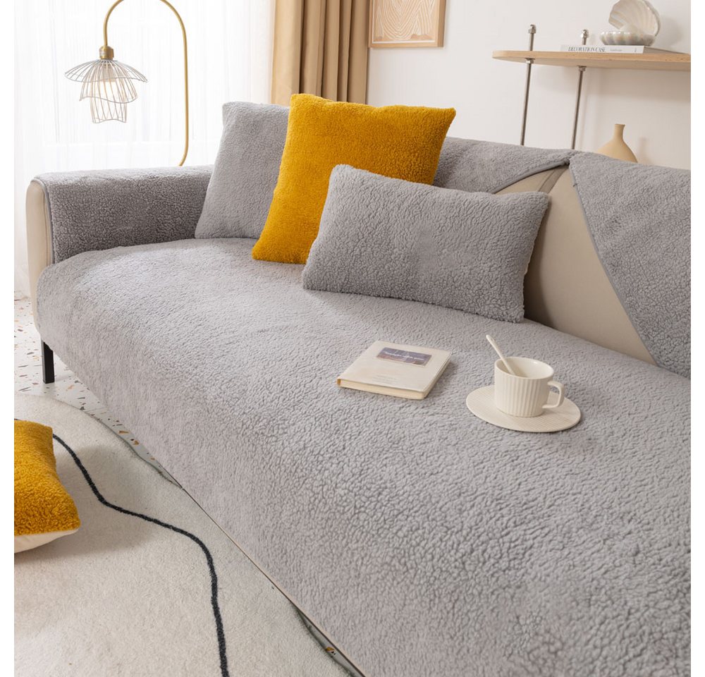 NUODWELL Sofahusse Sofabezug 1 2 3 4-Sitzer,Sofa überwurfdecke mit Rutschfester Unterlage von NUODWELL