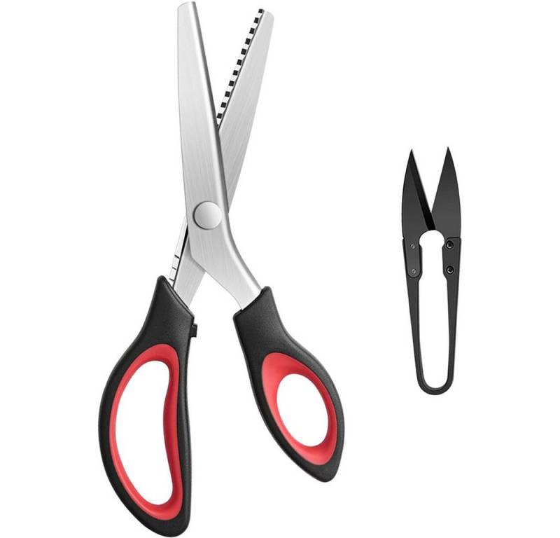 NUODWELL Stoffscheren Zackenschere Gezahnt mit Fadenschneider, Zickzack Stoffschere, 24cm, Für Schneiden von Stoff, Kleidung, Textilien, Nähen, Papier, Basteln NUODWELL Stoffscheren Zackenschere Gezahnt mit Fadenschneider, Zickzack Stoffschere, 24cm, Für Schneiden von Stoff, Kleidung, Textilien, Nähen, Papier, Basteln von NUODWELL