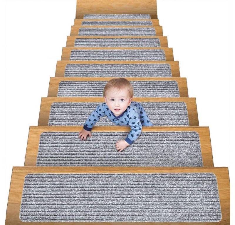 NUODWELL Stufenmatte 15 Stück Stufenmatten, 76 cm x 20 cm, rutschfeste Stufenmatten von NUODWELL