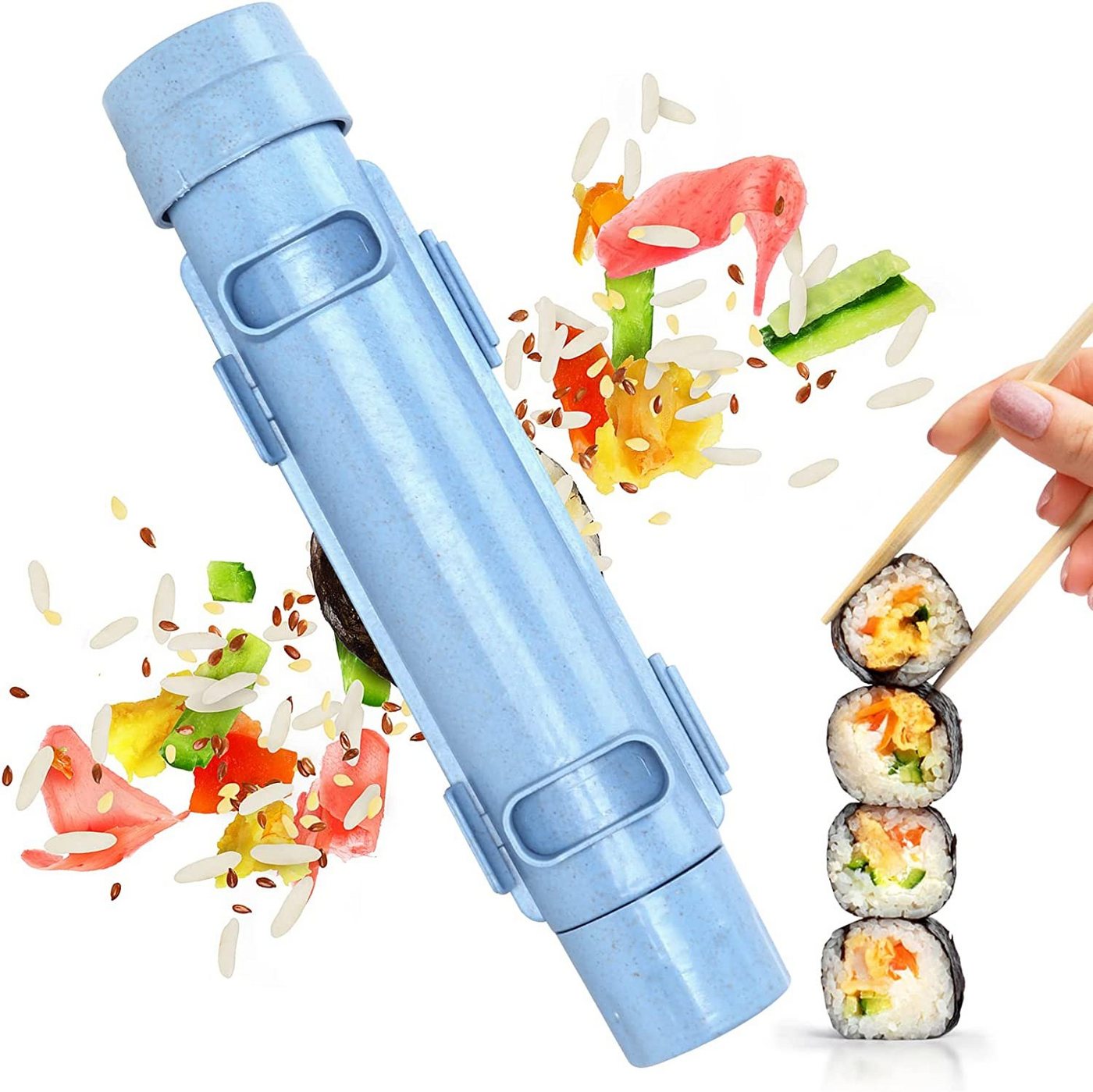 NUODWELL Sushiteller Sushi-DIY-Maschine, Sushi-Bazooka, gemeinsame Zubereitungswerkzeuge von NUODWELL