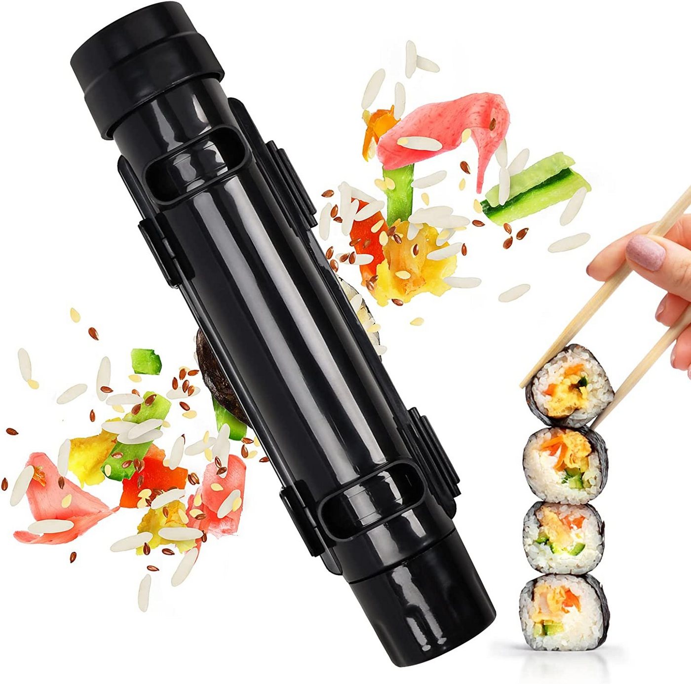 NUODWELL Sushiteller Sushi-DIY-Maschine, Sushi-Bazooka, gemeinsame Zubereitungswerkzeuge von NUODWELL