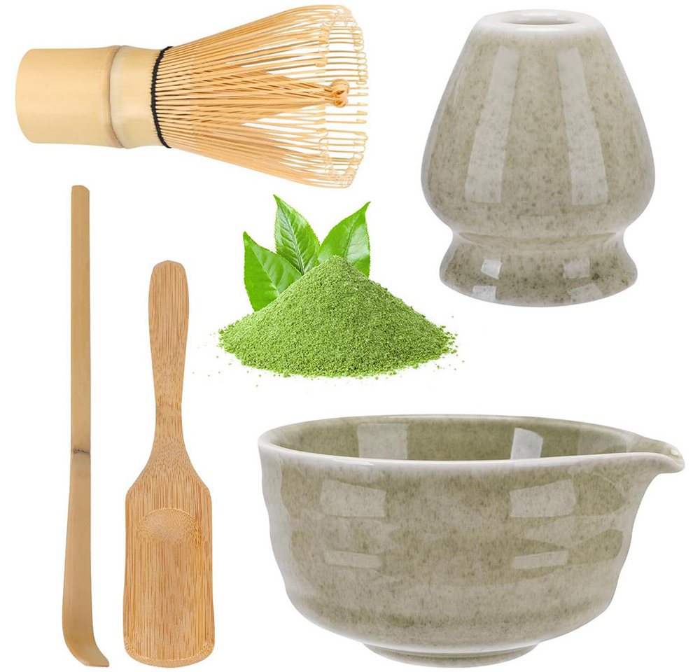 NUODWELL Teeservice Matcha-Set, mit Schüssel, Rührer, Ständer, Löffel, Teelöffel 5er-Set, 5-teiliges Set für Teeliebhaber, Geschenkset für die Traditionelle NUODWELL Teeservice Matcha-Set, mit Schüssel, Rührer, Ständer, Löffel, Teelöffel 5er-Set, 5-teiliges Set für Teeliebhaber, Geschenkset für die Traditionelle von NUODWELL