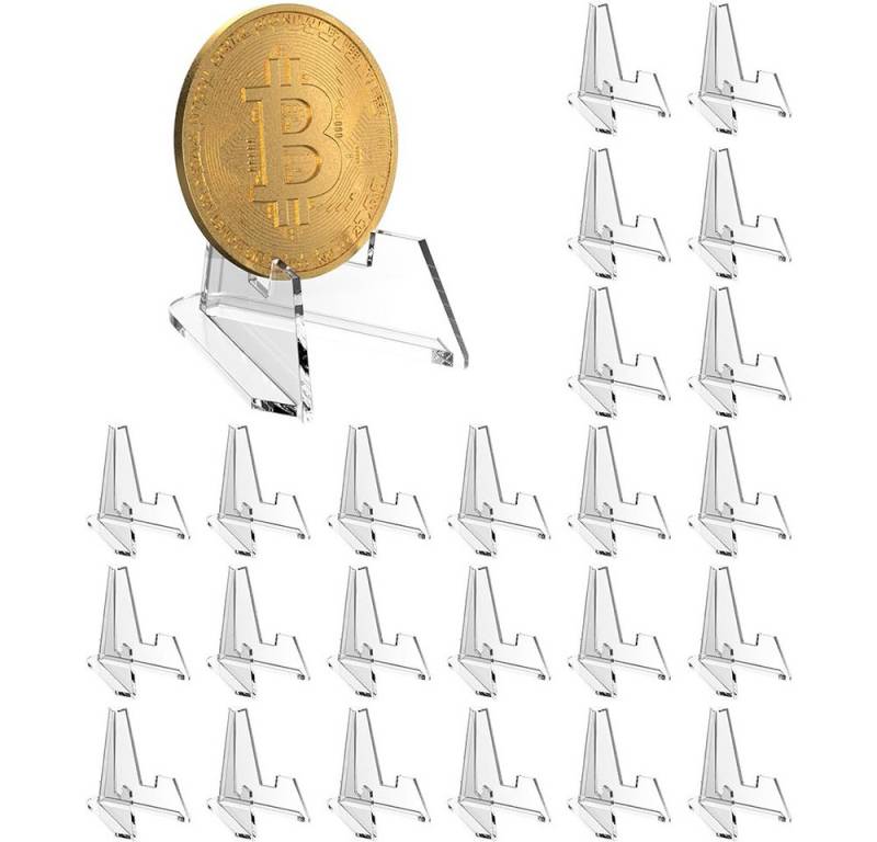 NUODWELL Tischkartenhalter 24 Stück Acryl Kartenständer,Mini Transparenter Acryl Staffeleiständer, (24-tlg), Kartenständer für Münzen, Taschenuhren, Medaillen, Karten, Bilder von NUODWELL