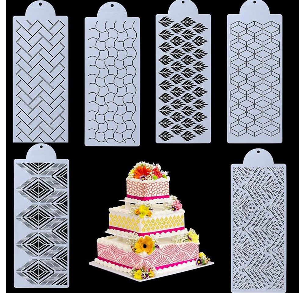 NUODWELL Torten-Schneidhilfe 6 Stück Tortenschablone, Cake Stencil, Kuchen Dekoration Schablonen NUODWELL Torten-Schneidhilfe 6 Stück Tortenschablone, Cake Stencil, Kuchen Dekoration Schablonen von NUODWELL