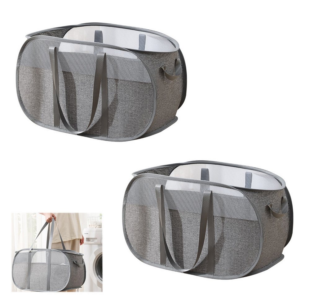 NUODWELL Wäschekorb 2er Set Pop-up-Wäschekörbe, Faltbarer mit Mesh, Tragbarer Wäschekorb NUODWELL Wäschekorb 2er Set Pop-up-Wäschekörbe, Faltbarer mit Mesh, Tragbarer Wäschekorb von NUODWELL