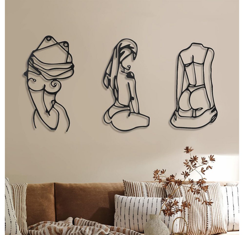 NUODWELL Wanddekoobjekt 3 Pcs Metall Wand Dekor Minimalistischen Abstrakte Frau Wand Kunst NUODWELL Wanddekoobjekt 3 Pcs Metall Wand Dekor Minimalistischen Abstrakte Frau Wand Kunst von NUODWELL