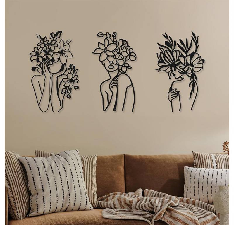 NUODWELL Wanddekoobjekt 3 Pcs Metall Wand Dekor Minimalistischen Abstrakte Frau Wand Kunst NUODWELL Wanddekoobjekt 3 Pcs Metall Wand Dekor Minimalistischen Abstrakte Frau Wand Kunst von NUODWELL