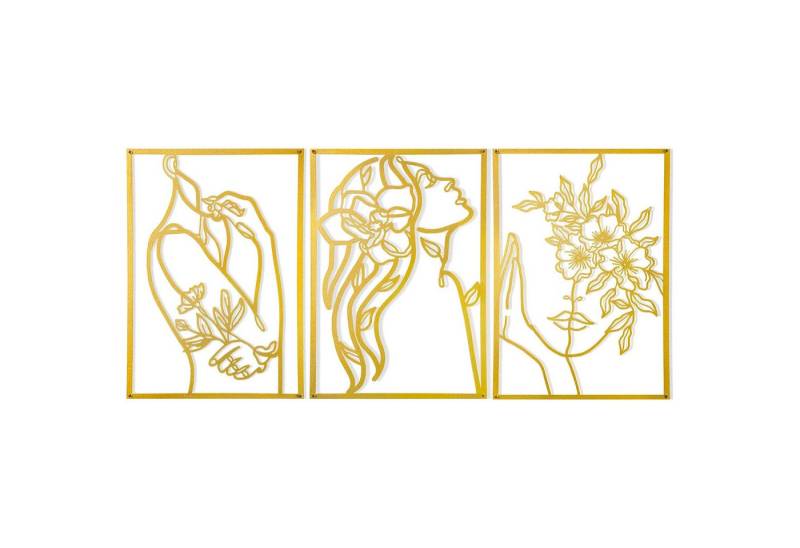 NUODWELL Wanddekoobjekt 3 Stück Metall Abstrakte Frau Wand Kunst Linie Zeichnung von NUODWELL