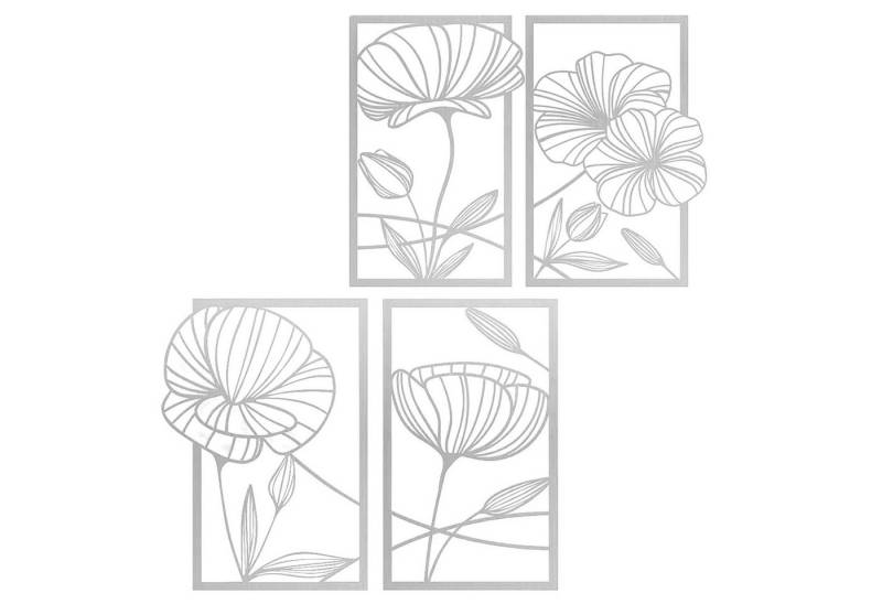 NUODWELL Wanddekoobjekt 4 Stück Metall Lotusblume Wanddekoration, Abstrakte Blumen von NUODWELL