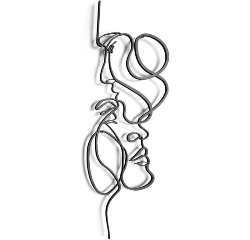NUODWELL Wanddekoobjekt Gesichter Line Art Wanddeko,Abstraktes Paar Wandkunst,Minimalistische, Wandkunst Hausdeko, Moderne Gesichter Line Art Wanddekoration von NUODWELL