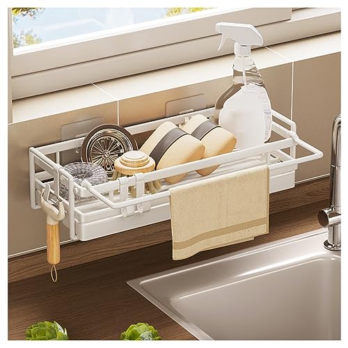 NUODWELL Wandmontierter Küchenspüle, Spül-Organizer mit Abtropfschale, abnehmbarer Küchenspüle-Organizer, kein Bohren, Schwammbürste, Tuch-Organizer mit Haken NUODWELL Wandmontierter Küchenspüle, Spül-Organizer mit Abtropfschale, abnehmbarer Küchenspüle-Organizer, kein Bohren, Schwammbürste, Tuch-Organizer mit Haken von NUODWELL