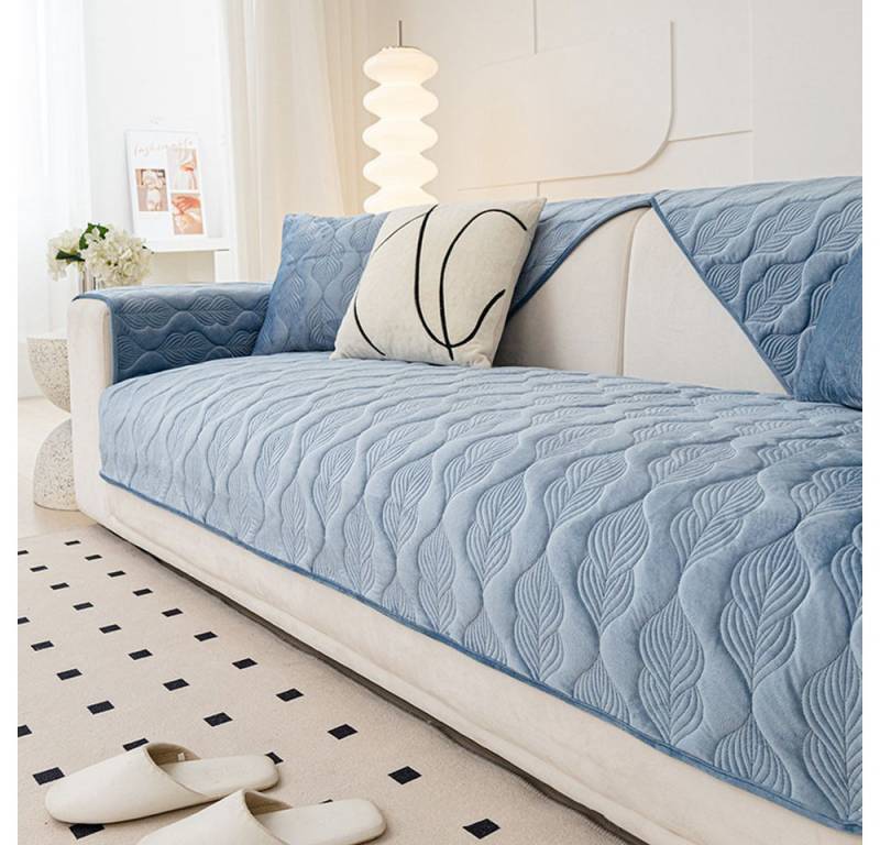 NUODWELL Sofabezug Sofabezug Samt 1 2 3 4 Sitzer, Weicher Anti-Rutsch Sofaüberwurf L Form, Chaiselongue Ecksofa Wohnzimmer Sessel Hunde Haustiere Couch Überzug von NUODWELL