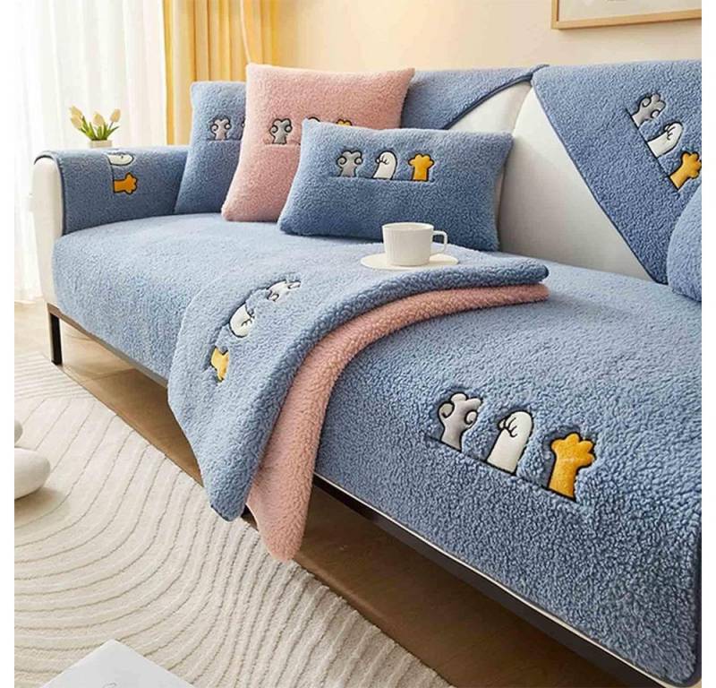 NUODWELL Sofabezug Sofaschutz, Samt rutschfest L Form 1 2 3 4 Sitzer Sofabezug von NUODWELL