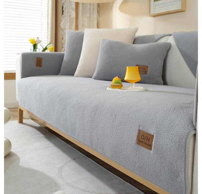 NUODWELL Sofahusse Hussen-Set Sofa Abdeckung Kissen Winter rutschfest von NUODWELL