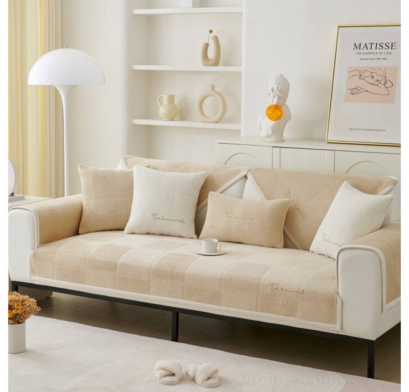 NUODWELL Sofahusse Sofabezug, sofaschoner rutschfest L Form Sofaüberwurf 1/2/3/4 sitzer von NUODWELL