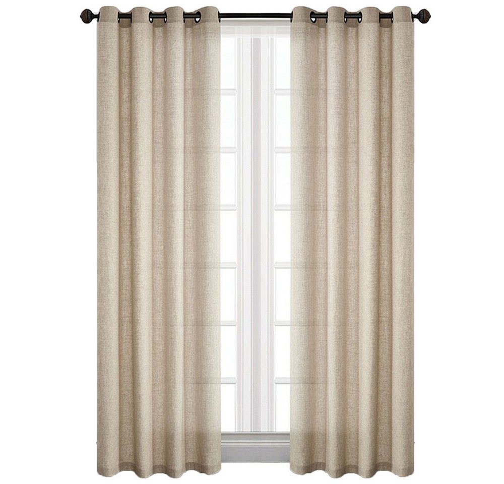 NUODWELL Vorhang Leinen Vorhänge mit Ösen Gardine für Schlafzimmer Wohnzimmer (2 St) von NUODWELL