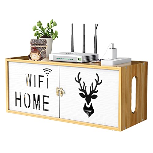 Wandmontierte WiFi-Router-Aufbewahrungsbox, Steckdosenabschirmung, Drahtbearbeitung, Drahtbox mit Schranktür, TV-Set-Top-Box, Wandaufbewahrung, dekorative Box von NUODWELL