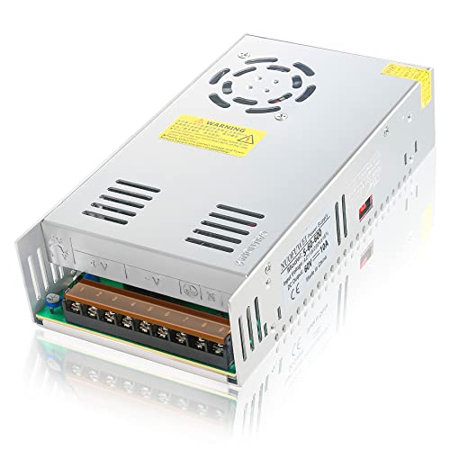 DC 60V 10A 600W Netzteil 230V AC auf DC Schalternetzteil Transformator Adapter für Trafo Antriebssensor System Lampe Meter Controller Servo Elektromotor und Mehr 60V Gerät von NUOFUWEI