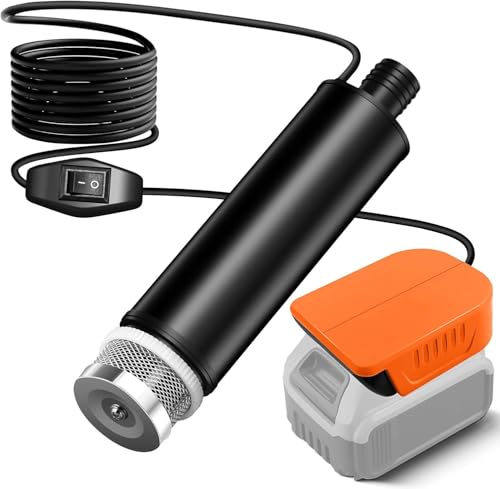Kabellose Wassertransferpumpe, kompatibel für Dewalt 20 V Akku, tragbare Tauchpumpe für Pool, Garten, Teich, Aquarium, Camping (Batterie nicht im Lieferumfang enthalten) von NUOGEDZ