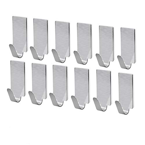 NUOLUX 12st selbstklebend Edelstahl Handtuch Haken Handtuch Racks Wand Haken für Küche Bad von NUOLUX