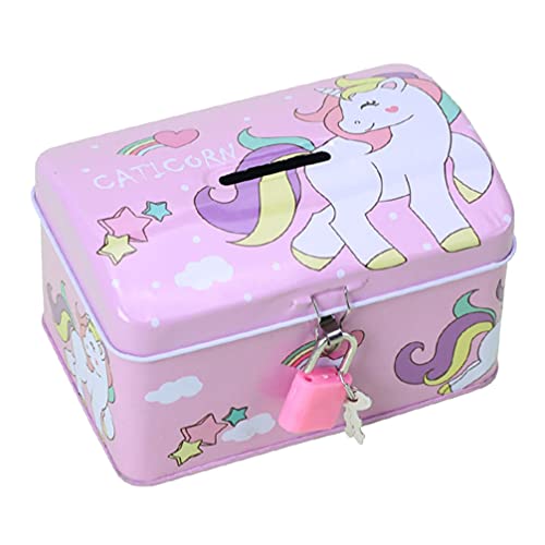 NUOLUX Einhorn-Spardose für Mädchen, Jungen, Geldbeutel, Box mit Schloss und Schlüssel, Spardose, Kinder, Einhorn, Geld, Bank, Einhorn, Money Saving Box von NUOLUX