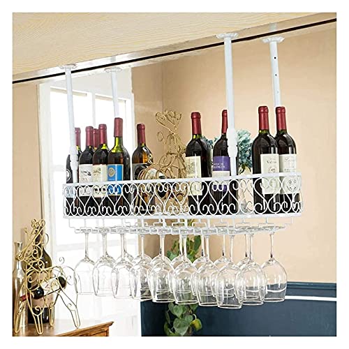 NUONUO Deckenhängendes Weinregal mit Glashalter, Regal, Weinglasregal, KTV-Bar-Glasregal, Umgedrehtes Stielglasregal, kreatives hängendes Weinglasregal von NUONUO