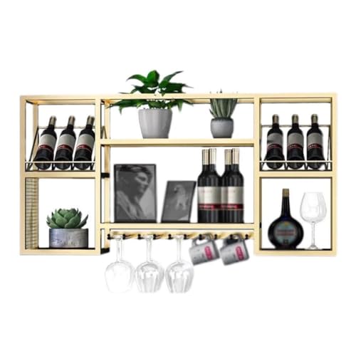 NUONUO Wandmontierte Weinregale, Bar-Einheit, schwebende Regale, hängende Weinglas-Ausstellung aus Metall für Zuhause, westliches Restaurant-Dekor von NUONUO