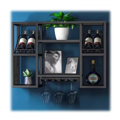 NUONUO Wandmontierte Weinregale, Bar-Einheit, schwebende Regale, hängende Weinglas-Ausstellung aus Metall für Zuhause, westliches Restaurant-Dekor von NUONUO