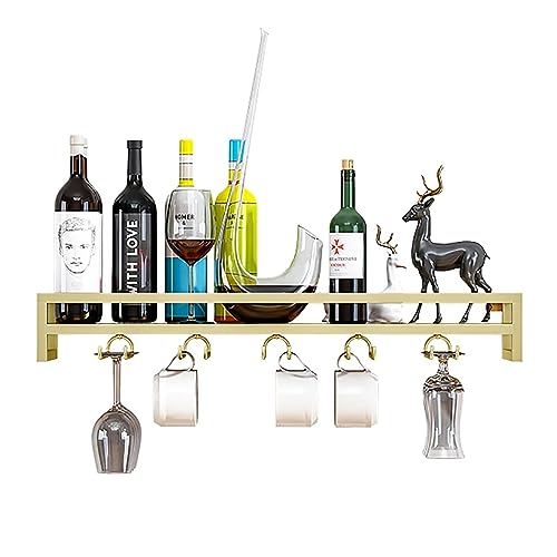 NUONUO Wandmontiertes Weinregal, modernes hängendes Weinflaschenhalterregal aus Metall, Weinglasregal, Regale, Präsentationsregal mit Halteraufbewahrung, für die Wohnküche von NUONUO
