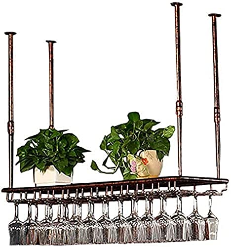 NUONUO Weinregal, Bar-Dekoration, höhenverstellbar, hängender Kelchhalter aus Metall für die Aufbewahrung von Weingläsern, Vintage-Stil, mehrere Größen, Weinglasregal, 60 cm von NUONUO