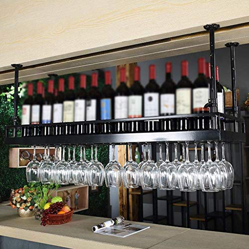 NUONUO Weinregal-Decken-Vintage-Weinflaschenhalter aus Metall zur Wandmontage, Weinhalter für Stielgläser, höhenverstellbar von NUONUO