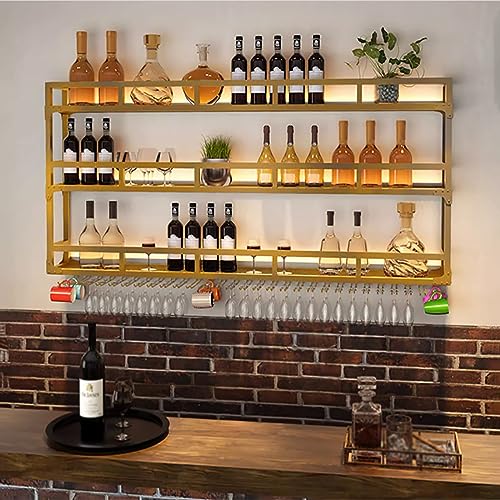 NUONUO Weinregal – Wandregal aus Metall für Likör- und Weinflaschen – stilvoller Halter für die Aufbewahrung in Bar, Küche und Wohnzimmer von NUONUO