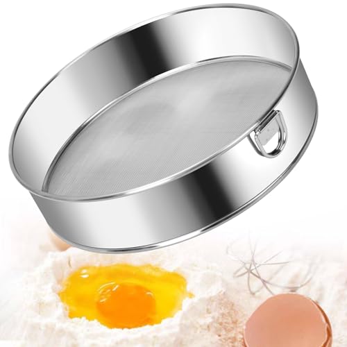 Edelstahl Mehlsiebe Puderzuckersieb Feinmaschig Fein Küchensieb Sieb zum Backen Mehlsieb Edelstahlsieb Feinmaschensieb Runde Backsieb Silber 8 Zoll Edelstahl Mehlsiebe Puderzuckersieb Feinmaschig Fein Küchensieb Sieb zum Backen Mehlsieb Edelstahlsieb Feinmaschensieb Runde Backsieb Silber 8 Zoll von NUOOO
