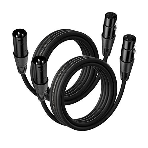 NUOSIYA XLR Kabel 6m 2Pack Symmetrisches Mikrofonkabel, XLR-Stecker auf Buchse, Verlängerungskabel für Studio-Recorder, Mikrofon, Mixer, Lautsprechersystem, Phantomspeisung von NUOSIYA