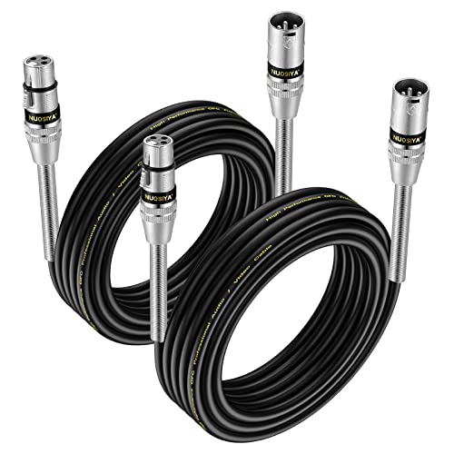 NUOSIYA XLR Kabel 6m 2Pack Symmetrisches Mikrofonkabel, Metallfeder SR Design XLR-Stecker auf Buchse, Verlängerungskabel für Studio-Recorder, Mikrofon, Mixer, Lautsprechersystem, Phantomspeisung von NUOSIYA