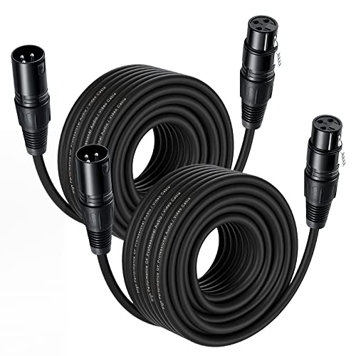 NUOSIYA XLR Kabel 15m 2Pack Symmetrisches Mikrofonkabel, XLR-Stecker auf Buchse, Verlängerungskabel für Studio-Recorder, Mikrofon, Mixer, Lautsprechersystem, Phantomspeisung von NUOSIYA