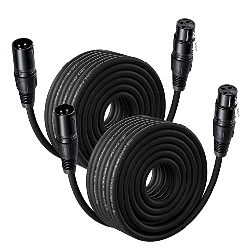 NUOSIYA XLR Kabel 20m 2Pack Symmetrisches Mikrofonkabel, XLR-Stecker auf Buchse, Verlängerungskabel für Studio-Recorder, Mikrofon, Mixer, Lautsprechersystem, Phantomspeisung von NUOSIYA