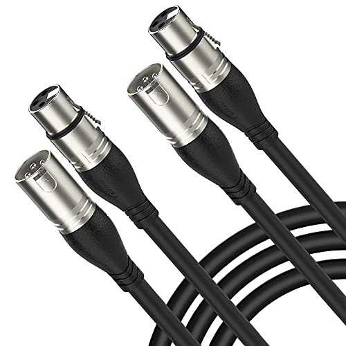 NUOSIYA XLR Kabel 3m 2Pack Mikrofonkabel, 3-Pin XLR Stecker auf Buchse Mikrofonkabel für Mikrofon, Verstärker, Mischpult, Lautsprecher von NUOSIYA