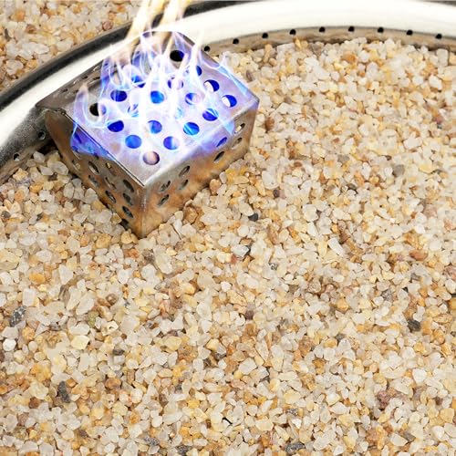 NUPICK 5-10 Mesh Kieselsand für Feuerstelle, 2,3 kg grober Sand für Kamine, Dekosand für Gas oder Propan, hitzebeständige Basisschicht unter Feuerglas, Lavasteine, Holz, Garten, Vasenfüller, Aquarium von NUPICK