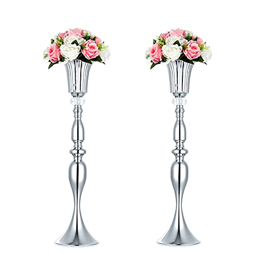 NUPTIO 2 Stück Vase Trockenblumen Hochzeit Dekoration für den Empfang, 74cm Hoch Blumenvasen für den Esszimmertisch, Tischdekoration für Zuhause für Party Geburtstag Jubiläum Zeremonie Event Dekor von NUPTIO