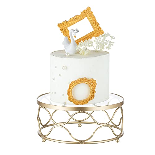 NUPTIO Etagere Rund Tortenständer Gold: Metallkuchenständer für Nachmittagstee 22cm Durchmesser Dessert Display Tablett für Hochzeit Geburtstag Party Baby Dusche Weihnachten Dekorationen von NUPTIO