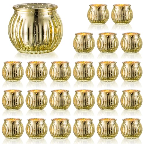 NUPTIO Glas Teelichtgläser Gold Teelichthalter: 24 Stück Teelichter Halter Gerippt Teelichter Kürbis Teelicht Klein für Wohnzimmer Kerzenlicht Abendessen Tisch Geburtstag Parteien Tischplatte Rund NUPTIO Glas Teelichtgläser Gold Teelichthalter: 24 Stück Teelichter Halter Gerippt Teelichter Kürbis Teelicht Klein für Wohnzimmer Kerzenlicht Abendessen Tisch Geburtstag Parteien Tischplatte Rund von NUPTIO