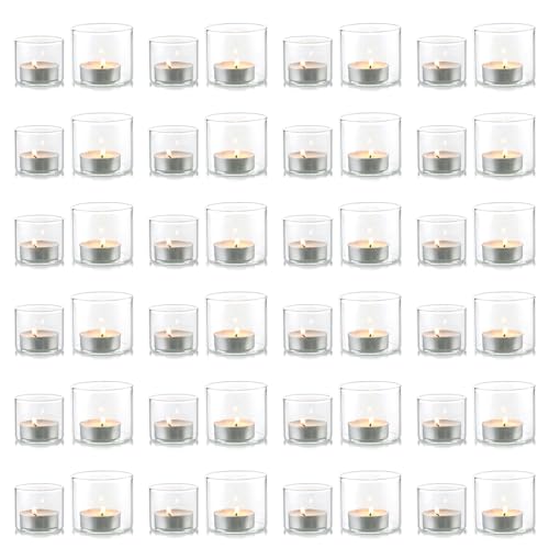 NUPTIO Glas Teelichthalter Teelichter Teelichtgläser - 48 Stücke Klein Teelicht Hochzeit Windlicht Windlichter Glas Set Schwimmkerzen Teelichtglas Kerzenhalter Weihnachten 4cm & 5cm Höhe NUPTIO Glas Teelichthalter Teelichter Teelichtgläser - 48 Stücke Klein Teelicht Hochzeit Windlicht Windlichter Glas Set Schwimmkerzen Teelichtglas Kerzenhalter Weihnachten 4cm & 5cm Höhe von NUPTIO